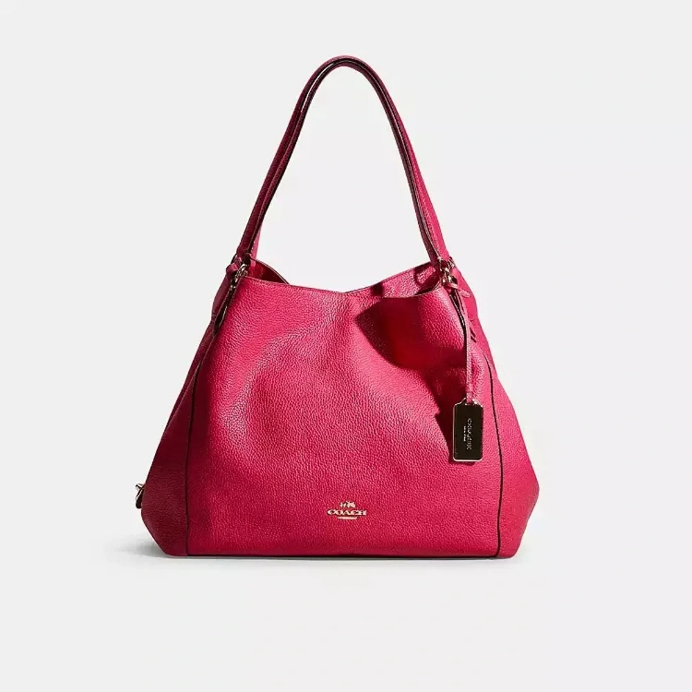 Coach Edie Shoulder Bag 31 Cherry Red Leather Shoulder Bag GUC